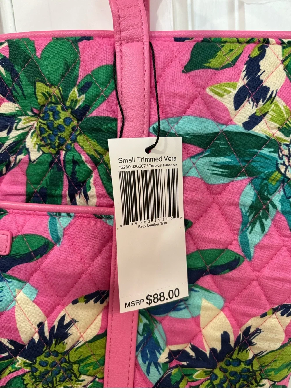 Vera Bradley Magenta Pink Floral Quilted Tote